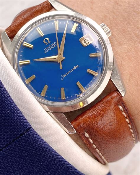 omega seamaster blue dial vintage